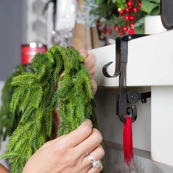 Adjustable Fireplace Stocking and Garland Hanger Set – Fits Mantles 13-216 mm Thick 3