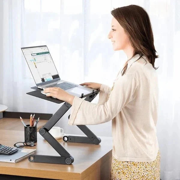 Adjustable Laptop Stand for Desk – Portable Riser with Detachable Mouse Pad 0