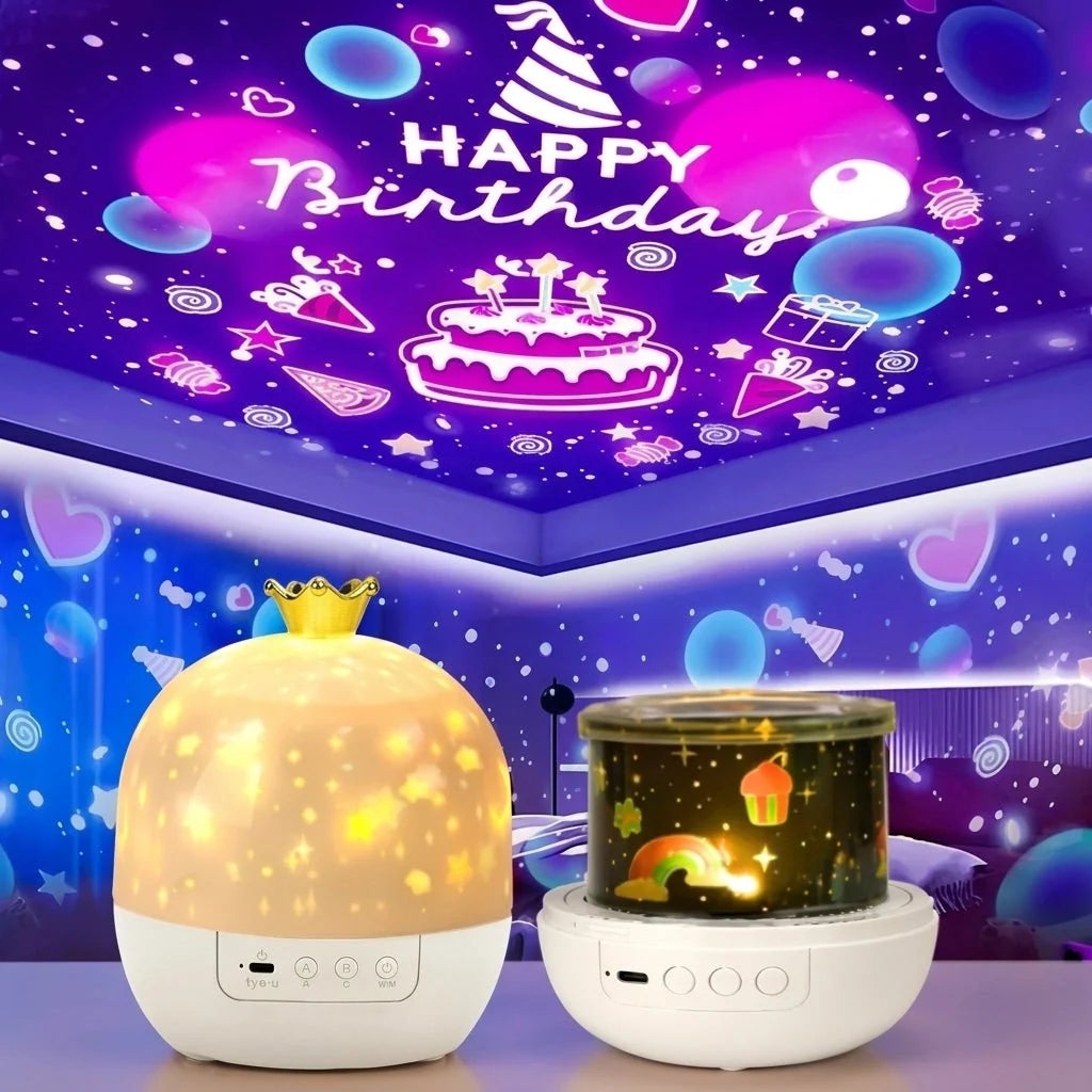 Children's Night Lamp Projector with Remote – 6 Themed Slides for Calming Bedtime Atmosphere 2