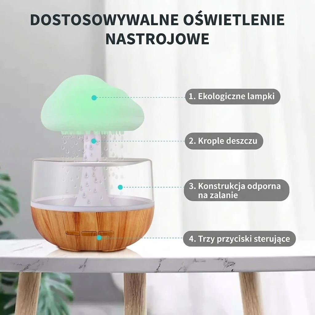 Desk Lamp with Humidifier and Aromatherapy Diffuser – Quiet Operation, Rain Cloud Design 7