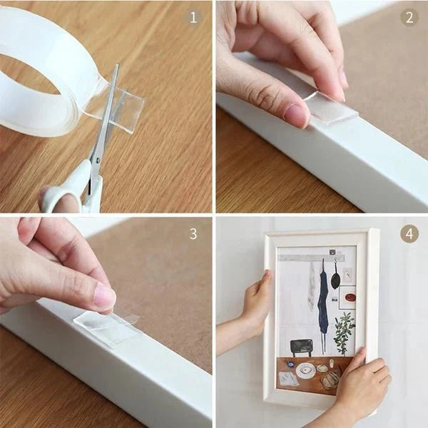 Double-Sided Adhesive Tape 2.8 cm – Transparent, Reusable for Home and Office Use 6