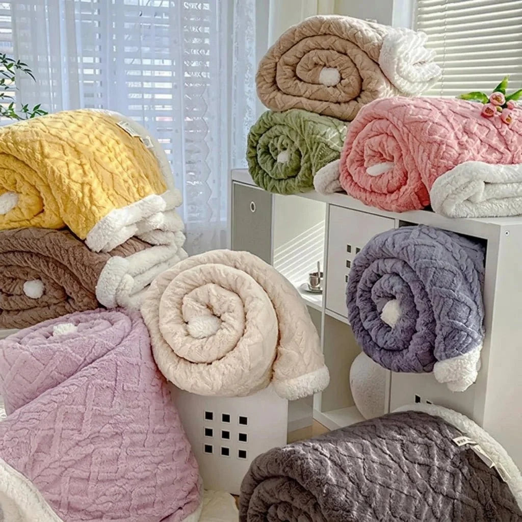 Double-Sided Fleece Blanket – Warm Plush Throw for Sofa and Bed Use 3