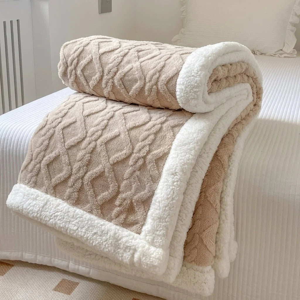 Double-Sided Fleece Blanket – Warm Plush Throw for Sofa and Bed Use 4