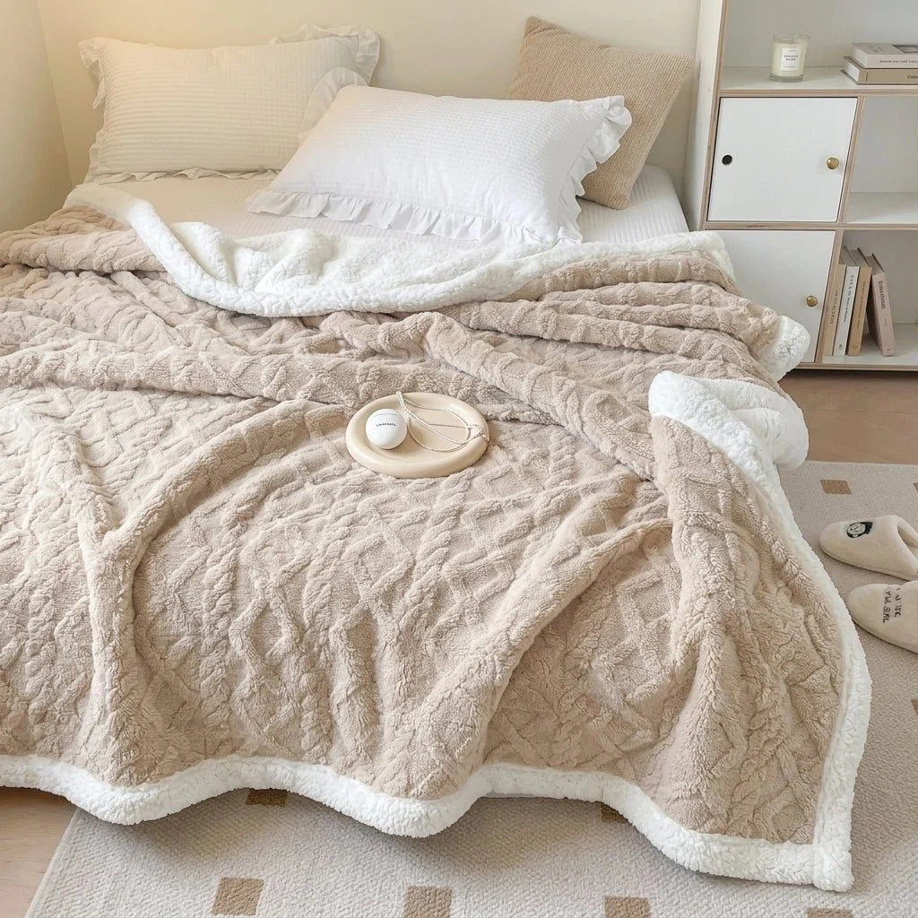 Double-Sided Fleece Blanket – Warm Plush Throw for Sofa and Bed Use 5