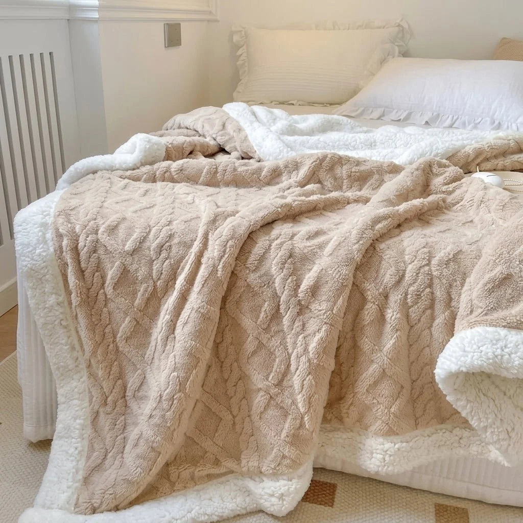 Double-Sided Fleece Blanket – Warm Plush Throw for Sofa and Bed Use 6