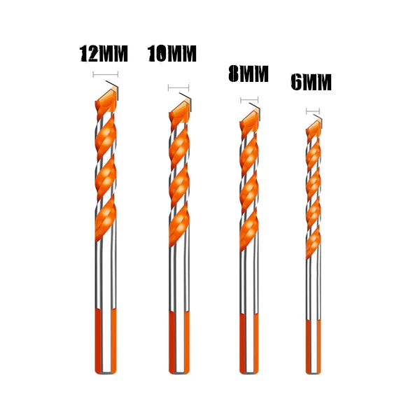 Drill Bit Set for Metal and Concrete – Carbide, W-Type Slot Design, 6-12mm 3