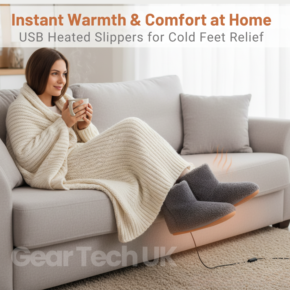 Electric Heated Slippers – USB Rechargeable, Adjustable Heat for Indoor Comfort 1