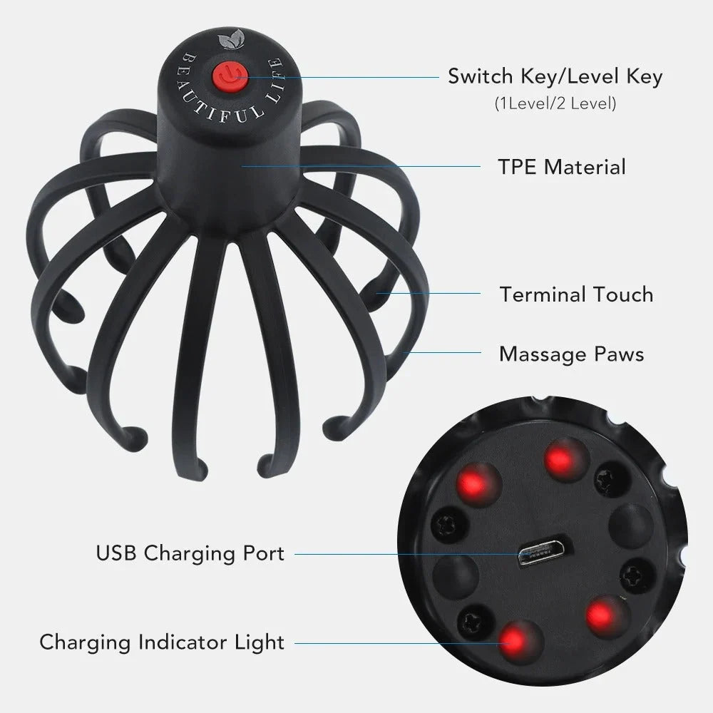 Electric Scalp Massager for Head Relaxation – 360-Degree Massage, Portable Design 4