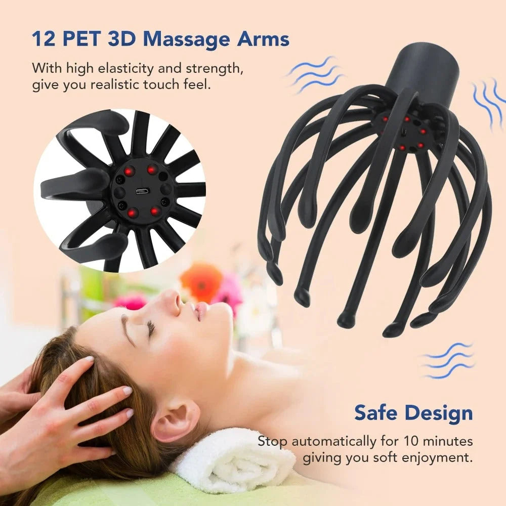 Electric Scalp Massager for Head Relaxation – 360-Degree Massage, Portable Design 6