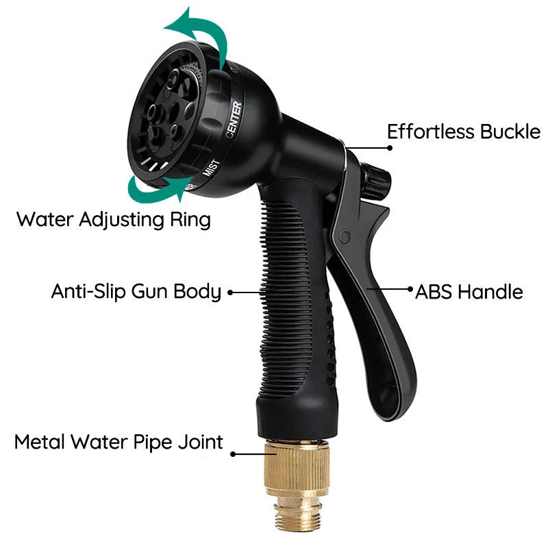 Expandable Garden Hose 30m – Lightweight, 8 Spray Modes, Leak-Proof Brass Fittings 6