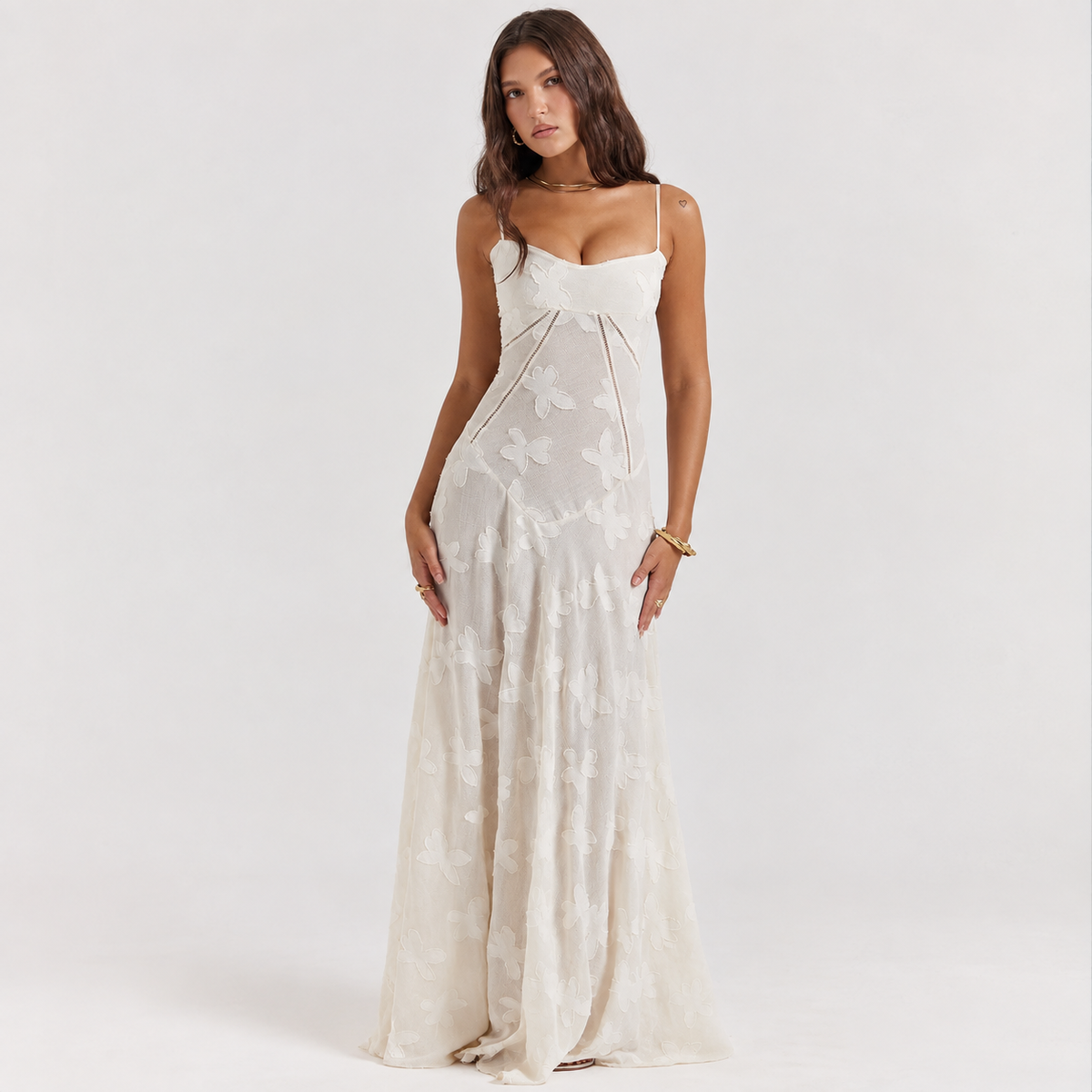 Floral Maxi Dress – Elegant for Weddings and Formal Events, Lightweight and Flowing