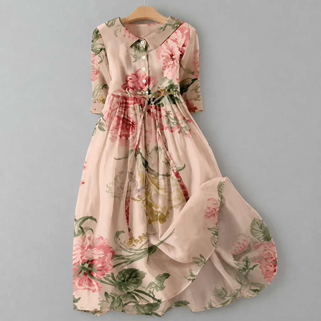 Floral Midi Dress for Summer – Lightweight and Flowing