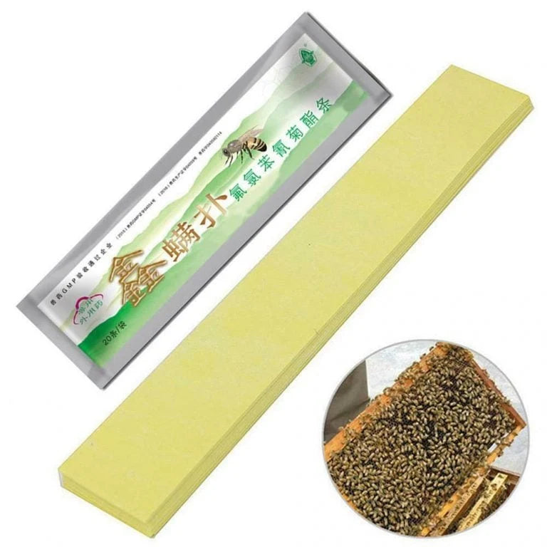 Fluvalinate Insect Repellent Strips for Beekeeping – 20 Pack for Effective Mite Control 1