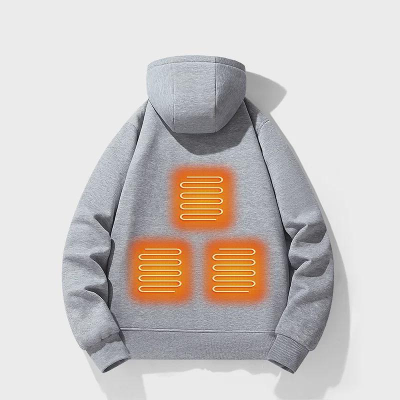 Heated Hoodie for Women – Zip-Up Sweatshirt with Kangaroo Pocket for Winter Warmth 1