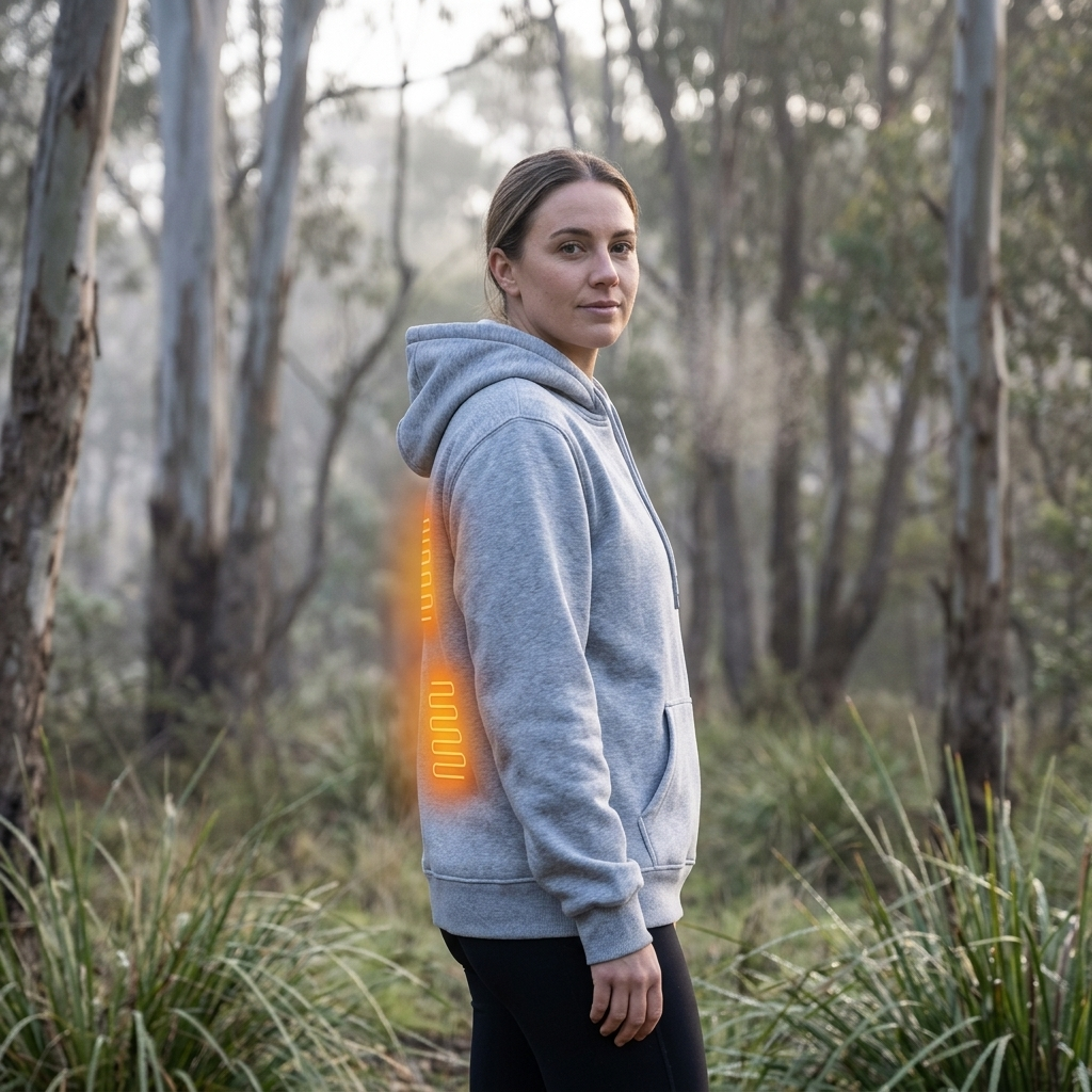 Heated Hoodie for Women – Zip-Up Sweatshirt with Kangaroo Pocket for Winter Warmth 4