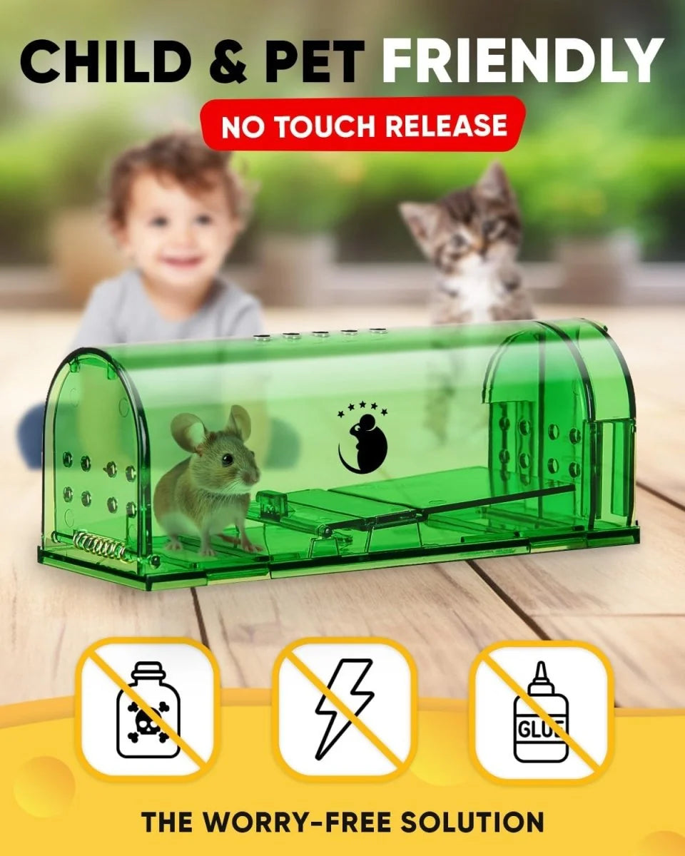 Humane Mouse Trap 4-Pack – Safe for Children and Pets, Touchless Design 2