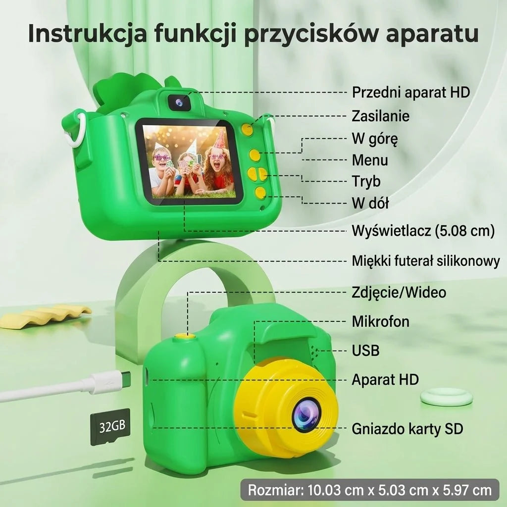 Kids Camera with Dual 30MP Lenses – Digital Camera for Preschoolers with 32GB Memory Card 4