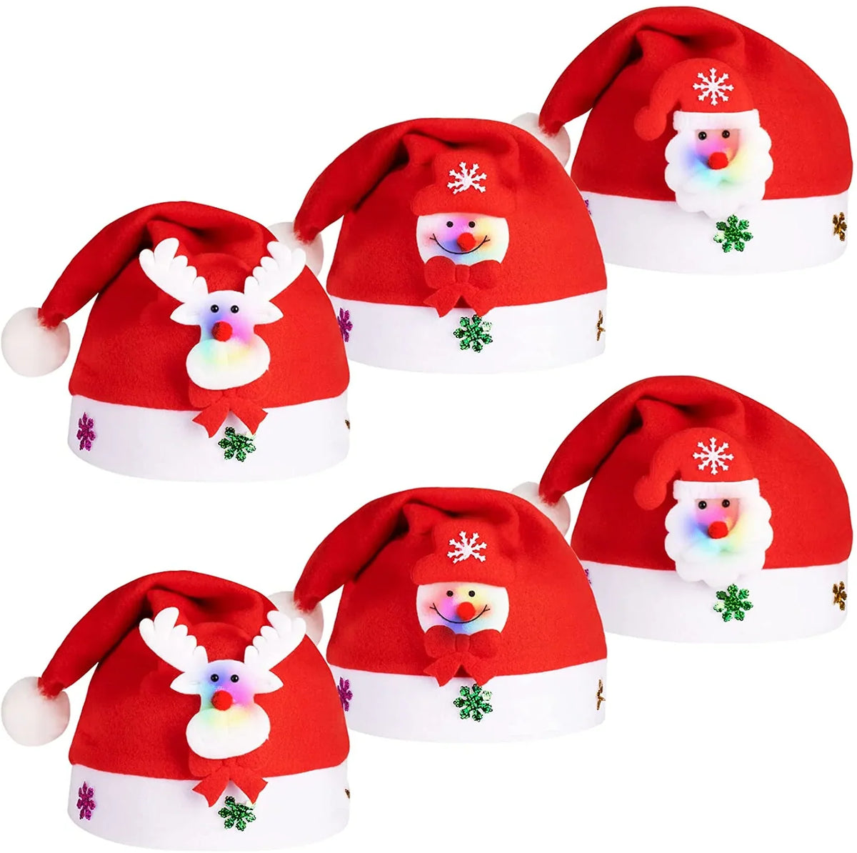 LED Santa Claus Hat with Changing Lights – Plush Christmas Accessory for Adults and Kids 1