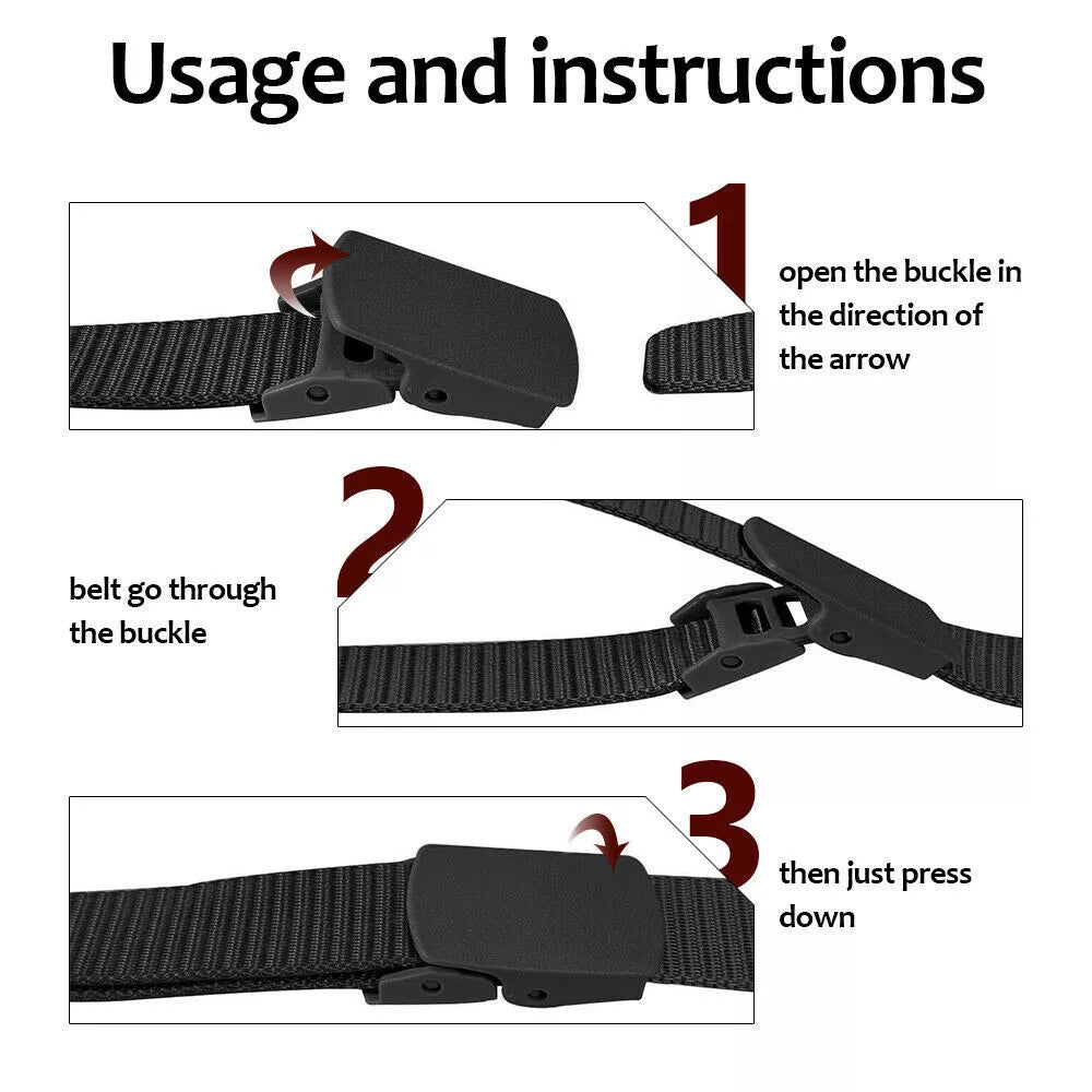 Men's Adjustable Nylon Canvas Belt – Military Style for Outdoor Use, Fits Waists up to 107 cm 4
