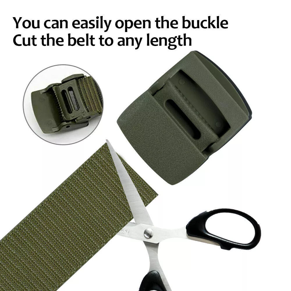Men's Adjustable Nylon Canvas Belt – Military Style for Outdoor Use, Fits Waists up to 107 cm 5