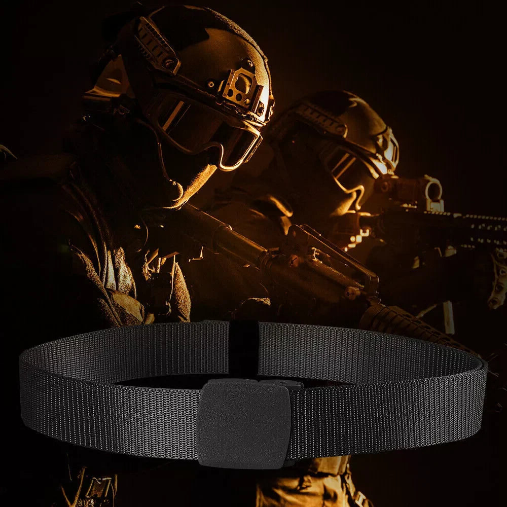 Men's Adjustable Nylon Canvas Belt – Military Style for Outdoor Use, Fits Waists up to 107 cm 7