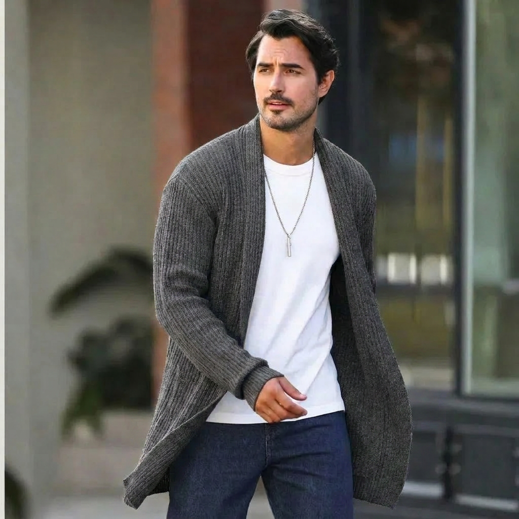 Men's Cardigan with Shawl Collar – Knit Layering Piece for Casual and Smart-Casual Wear 0
