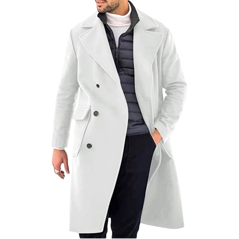 Men's Trench Coat with Epaulettes – Double-Breasted Long Overcoat for Cooler Weather 2