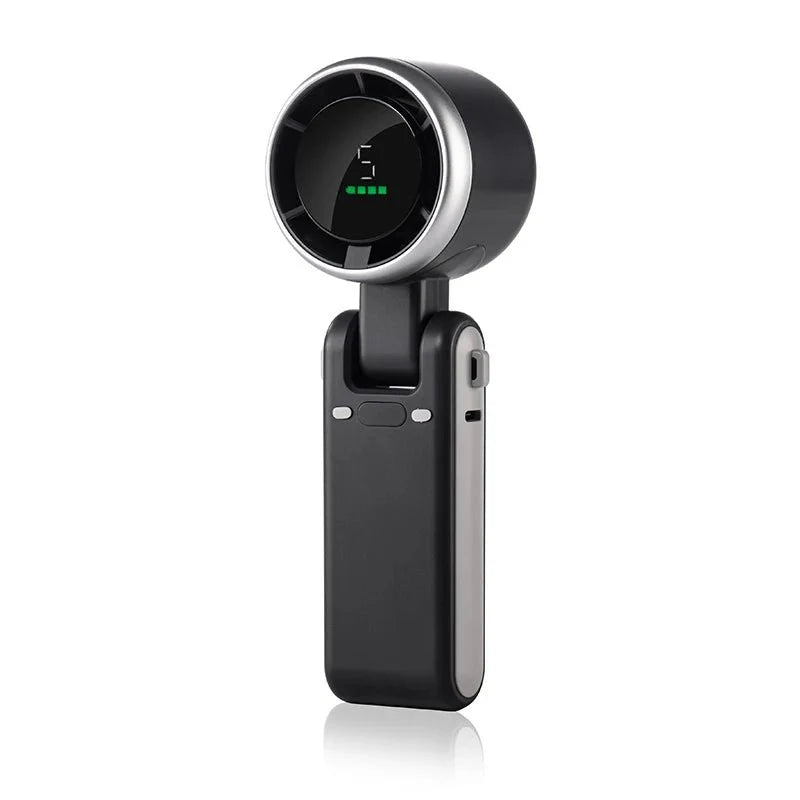 Portable Handheld Fan with Digital Display – 3-in-1 Design, 5 Speed Settings for Quiet Cooling 0
