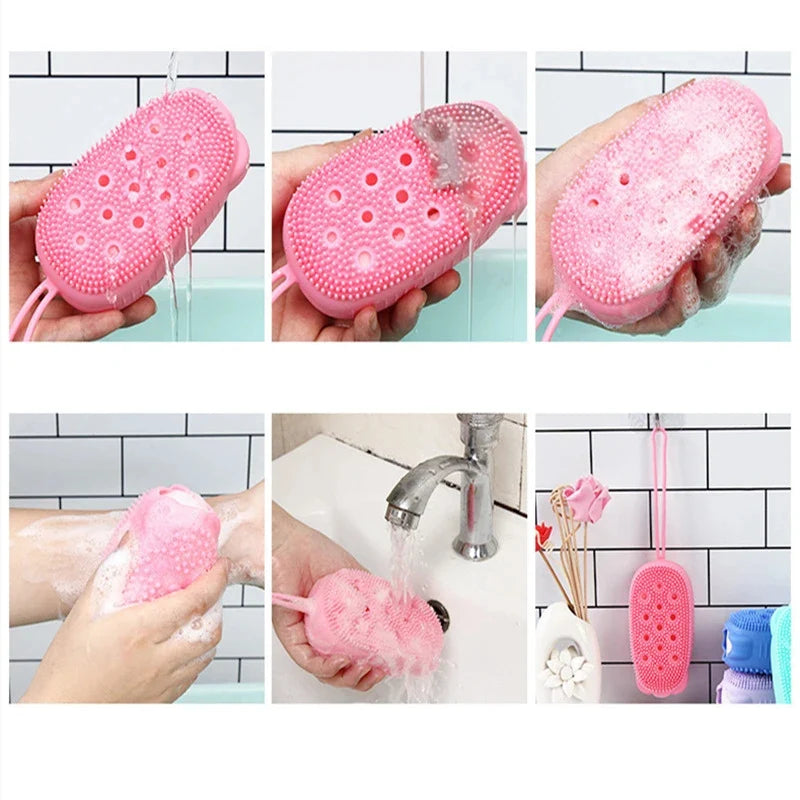Silicone Body Scrubber with Soap Dispenser – Exfoliating and Massaging Dual-Sided Design 1