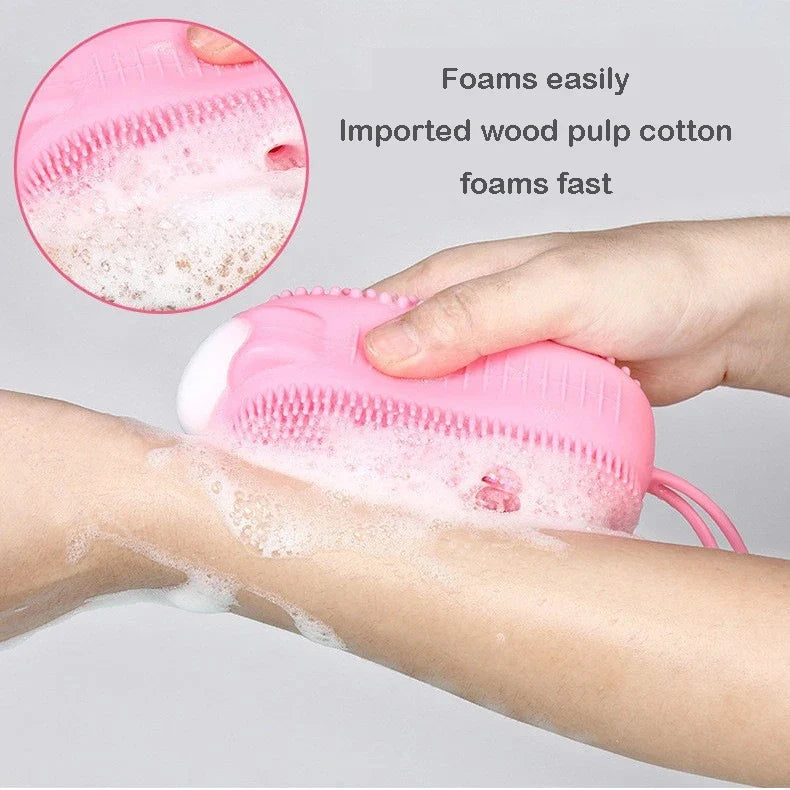 Silicone Body Scrubber with Soap Dispenser – Exfoliating and Massaging Dual-Sided Design 3