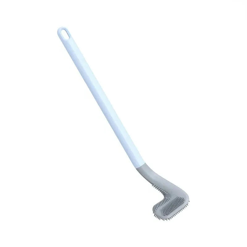 Silicone Toilet Brush with Self-Cleaning Rinse Function and Holder for Bathroom Cleaning 0