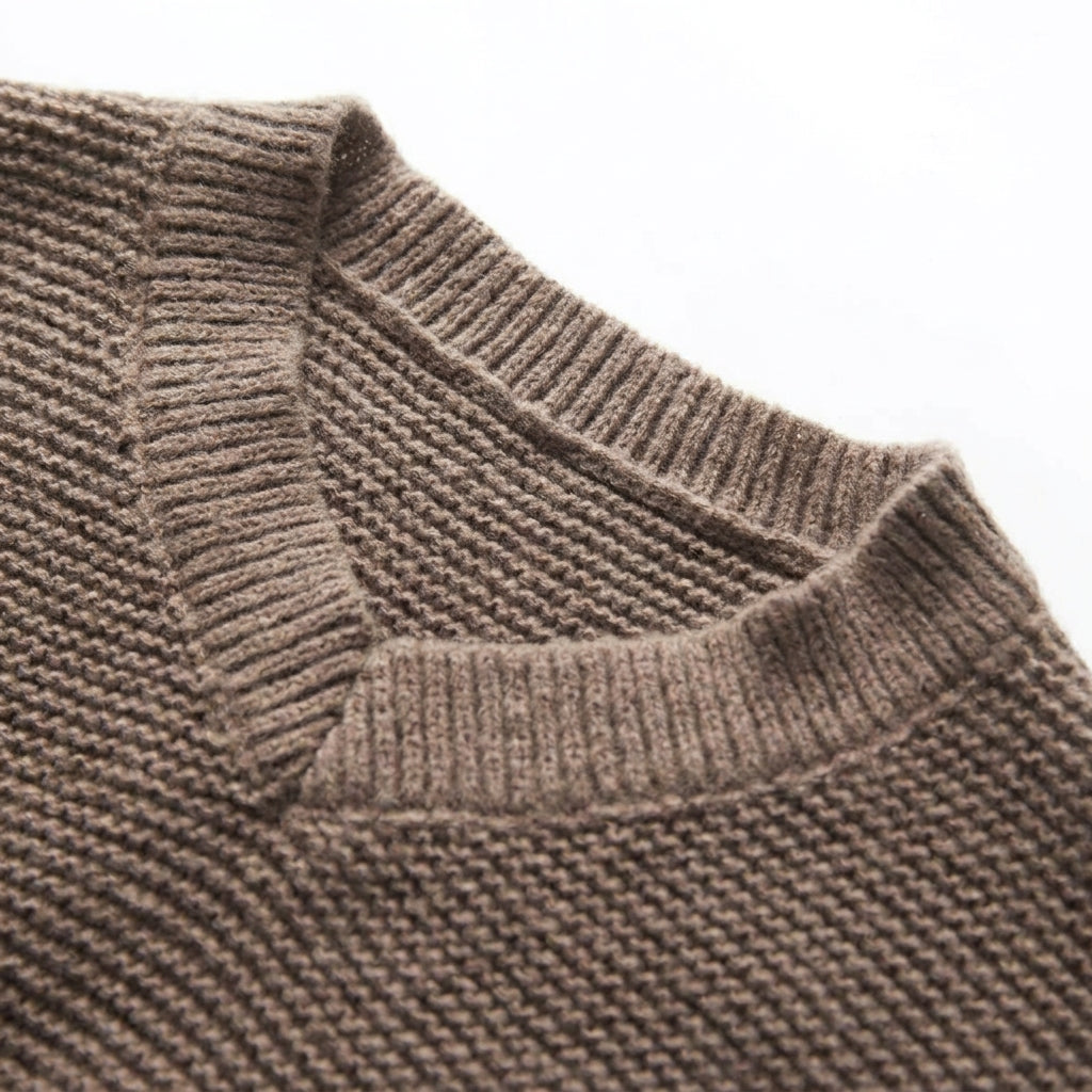 V-Neck Knit Pullover Sweater for Women – Relaxed Fit, Comfortable for Everyday Wear