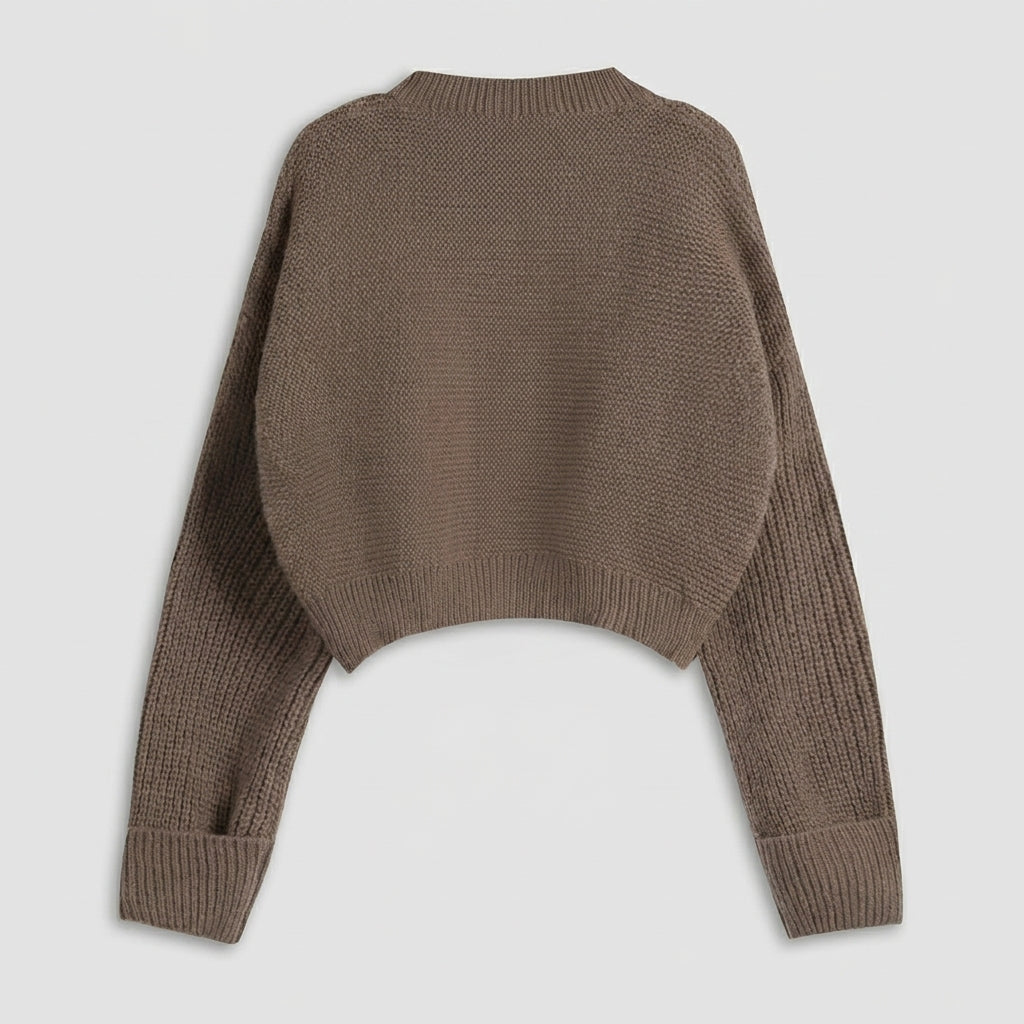 V-Neck Knit Pullover Sweater for Women – Relaxed Fit, Comfortable for Everyday Wear