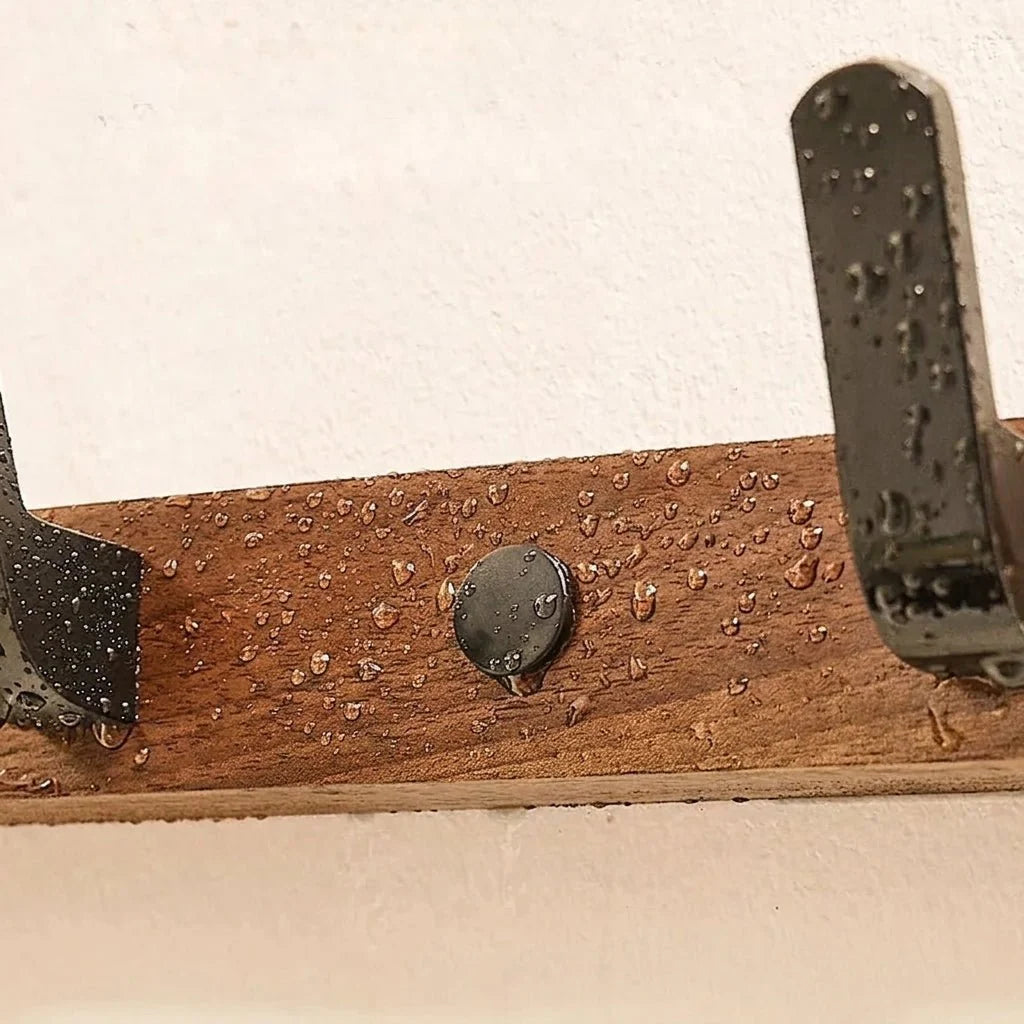 Wall-Mounted Clothes Hanger – Durable Wood and Metal Rack for Coats and Jackets 1