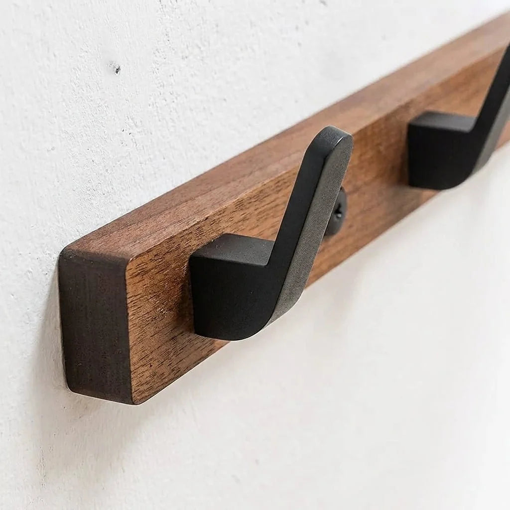Wall-Mounted Clothes Hanger – Durable Wood and Metal Rack for Coats and Jackets 3