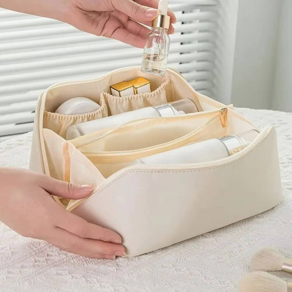Waterproof Cosmetic Bag for Travel – Large Capacity with Mesh Pockets and Zipper Closure 7