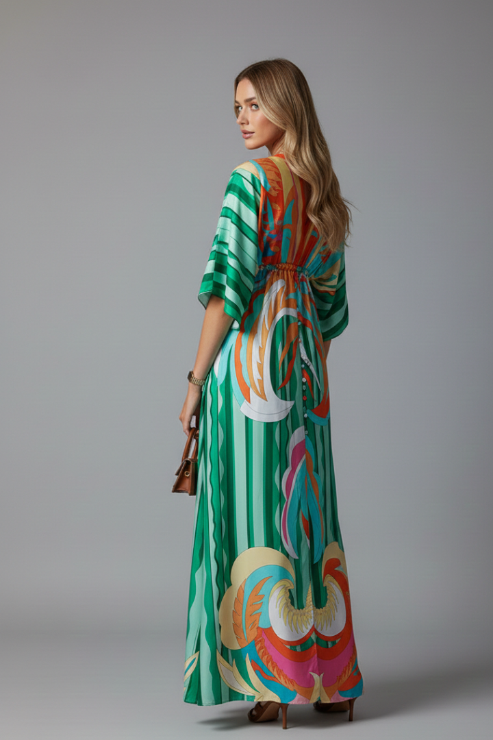 Women's Bohemian Maxi Dress – Lightweight Chiffon with Adjustable Waist for Summer Events 2