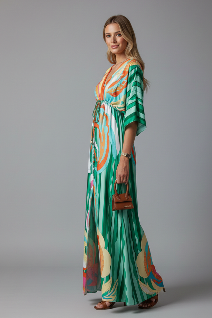 Women's Bohemian Maxi Dress – Lightweight Chiffon with Adjustable Waist for Summer Events 3