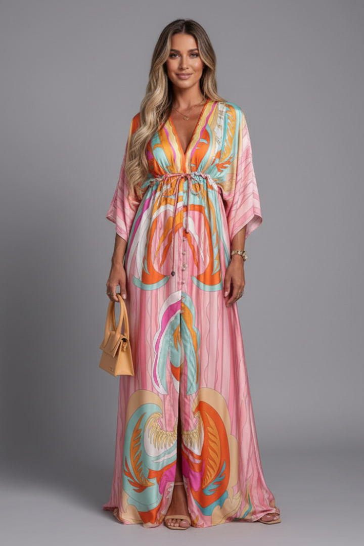 Women's Bohemian Maxi Dress – Lightweight Chiffon with Adjustable Waist for Summer Events 5