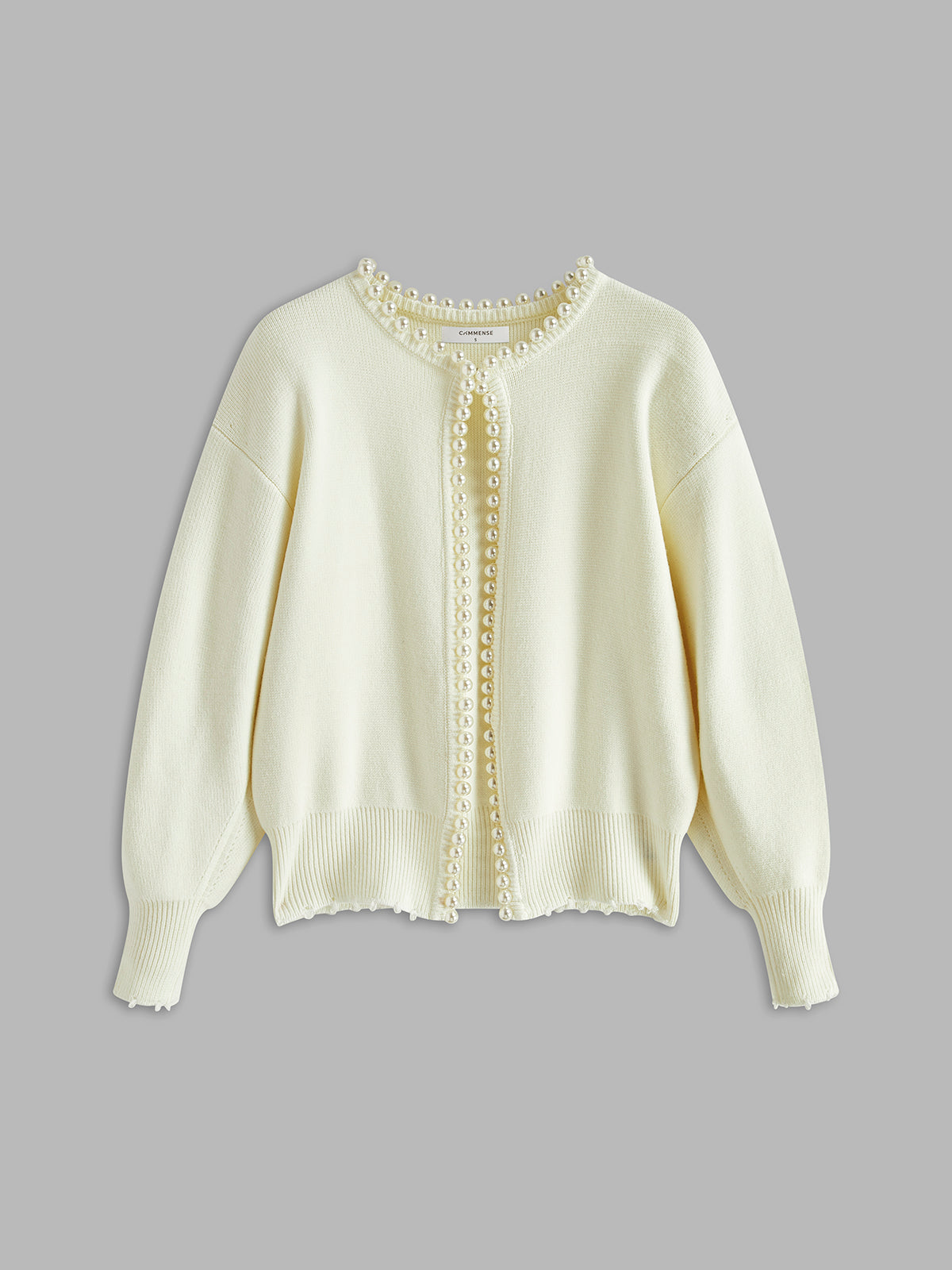 Women's Cardigan with Beaded Trim – Open Front Knit Layer for Casual or Dressy Wear 4
