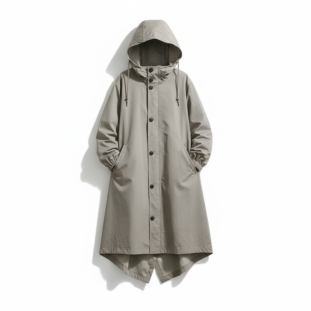 Women's Casual Jacket with Hood – Long, Button Front, Pockets for Outdoor Use 3