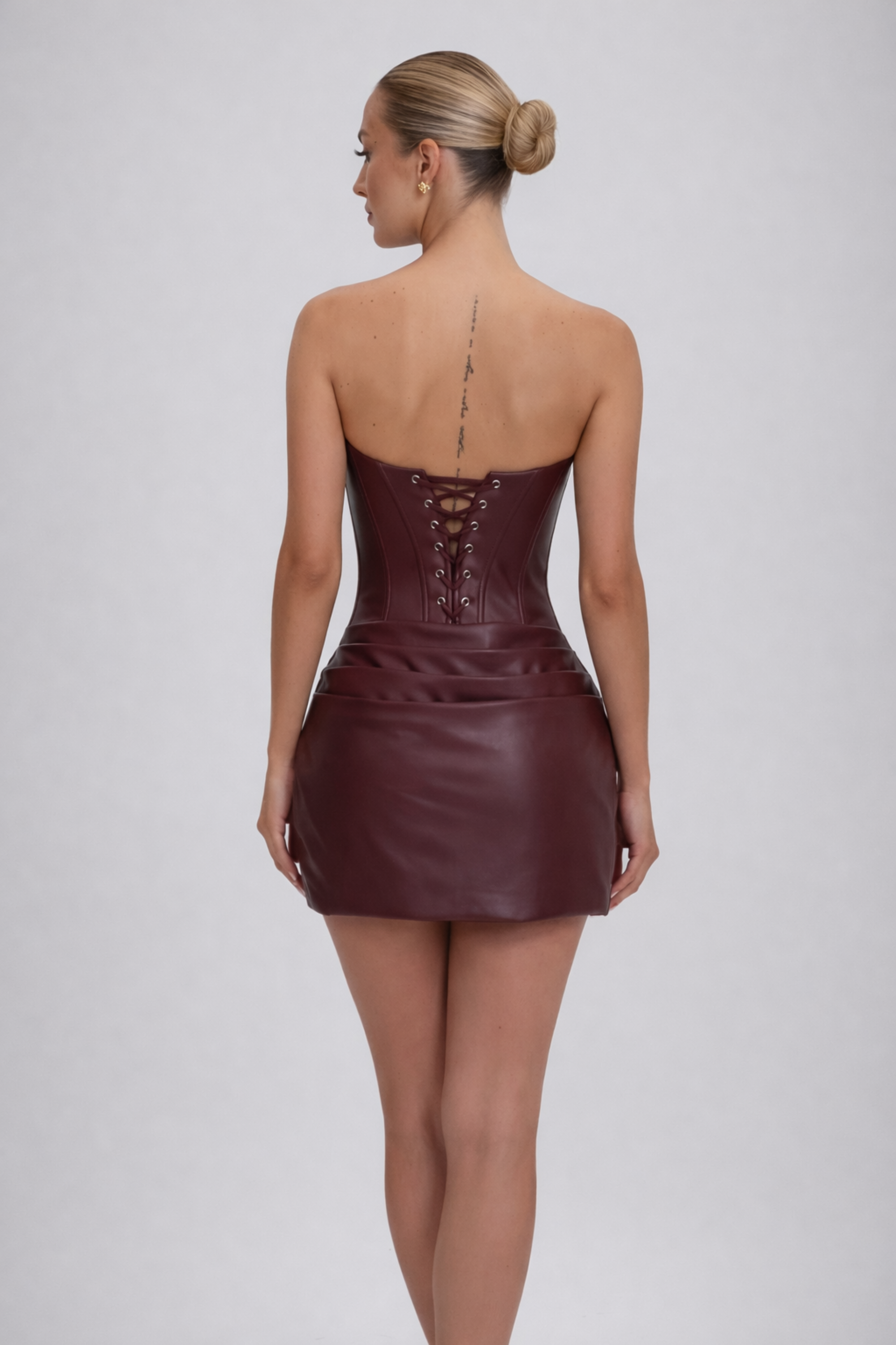 Women's Cocktail Dress – Corset Mini Style with Draped Neckline for Evening Wear 1