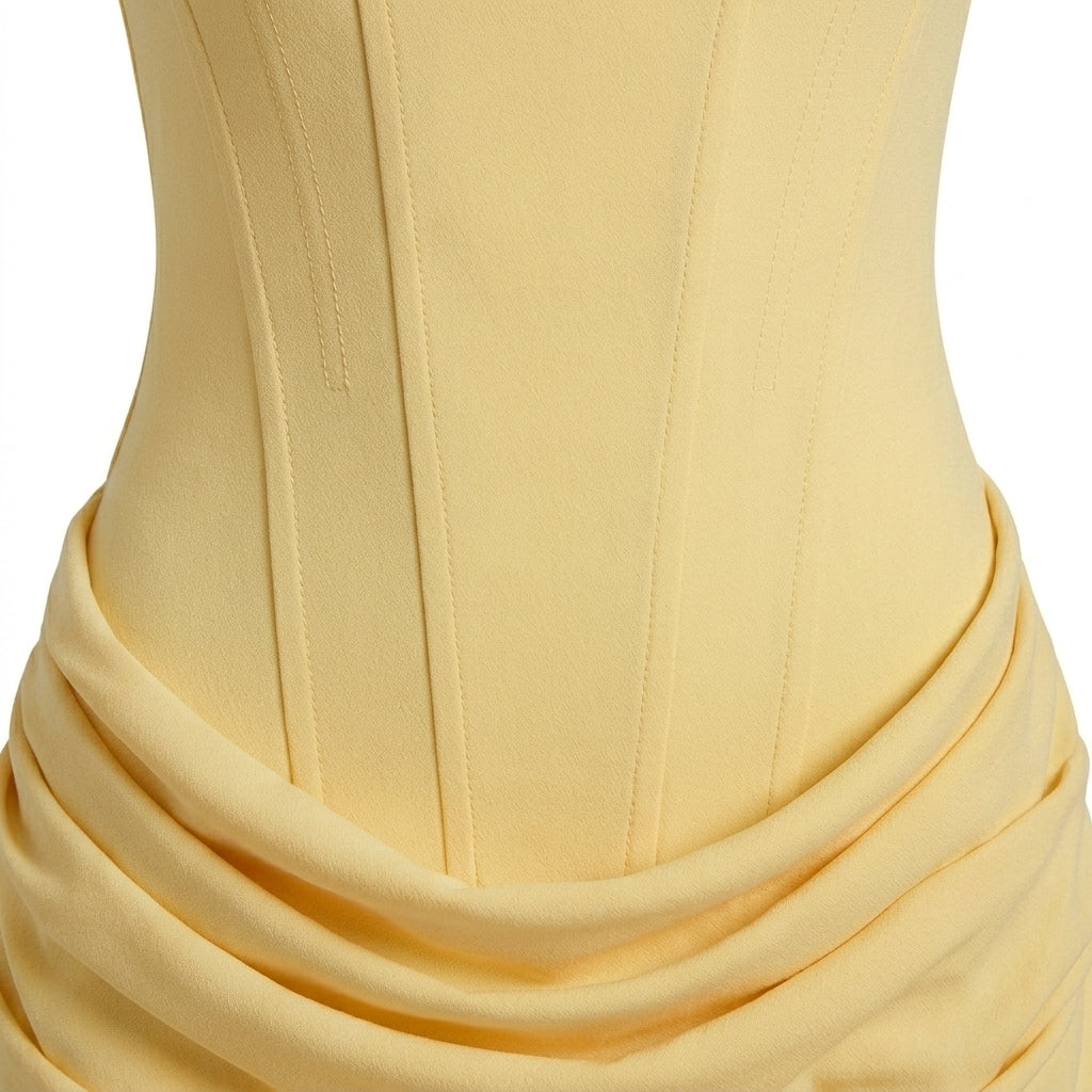 Corset Mini Dress – Draped Skirt for Cocktail and Summer Parties 3