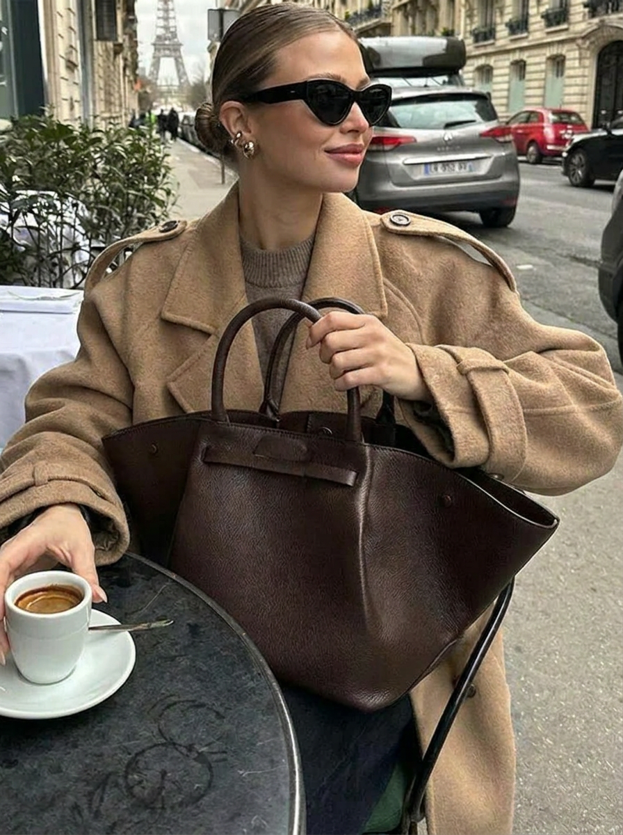 Women's Cropped Trench Coat – Double-Breasted Design for Autumn-Winter Fashion 1