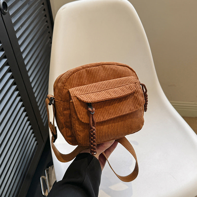 Women's Crossbody Bag with Zip Pocket – Small Ridged Texture for Everyday Use 1