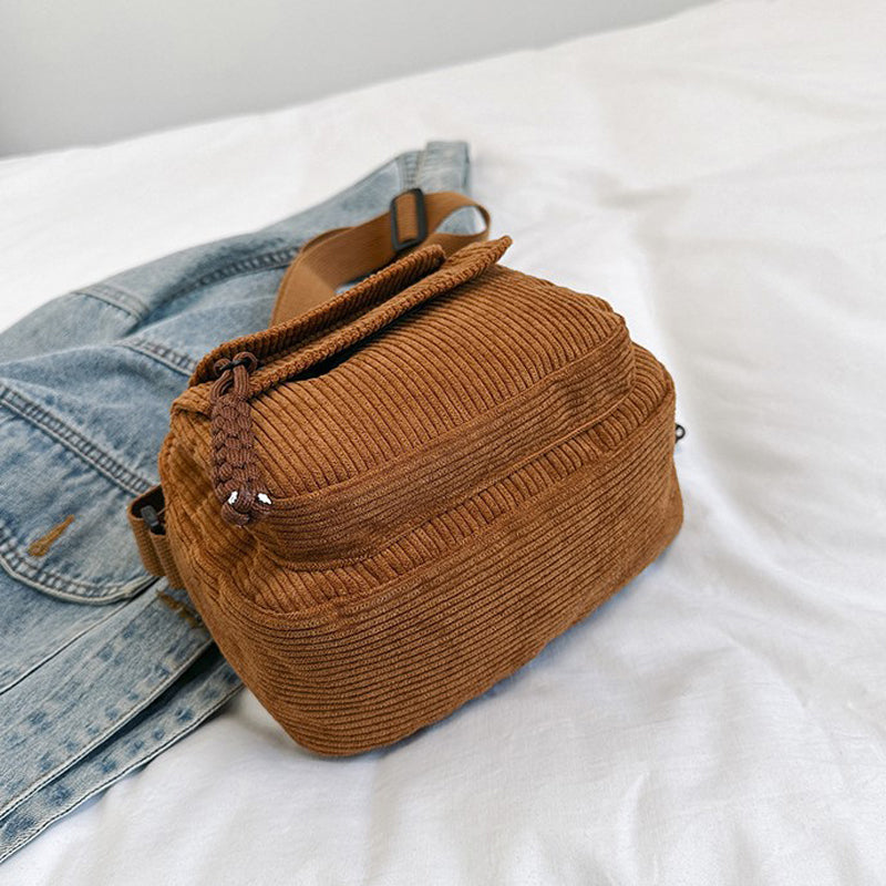 Women's Crossbody Bag with Zip Pocket – Small Ridged Texture for Everyday Use 4