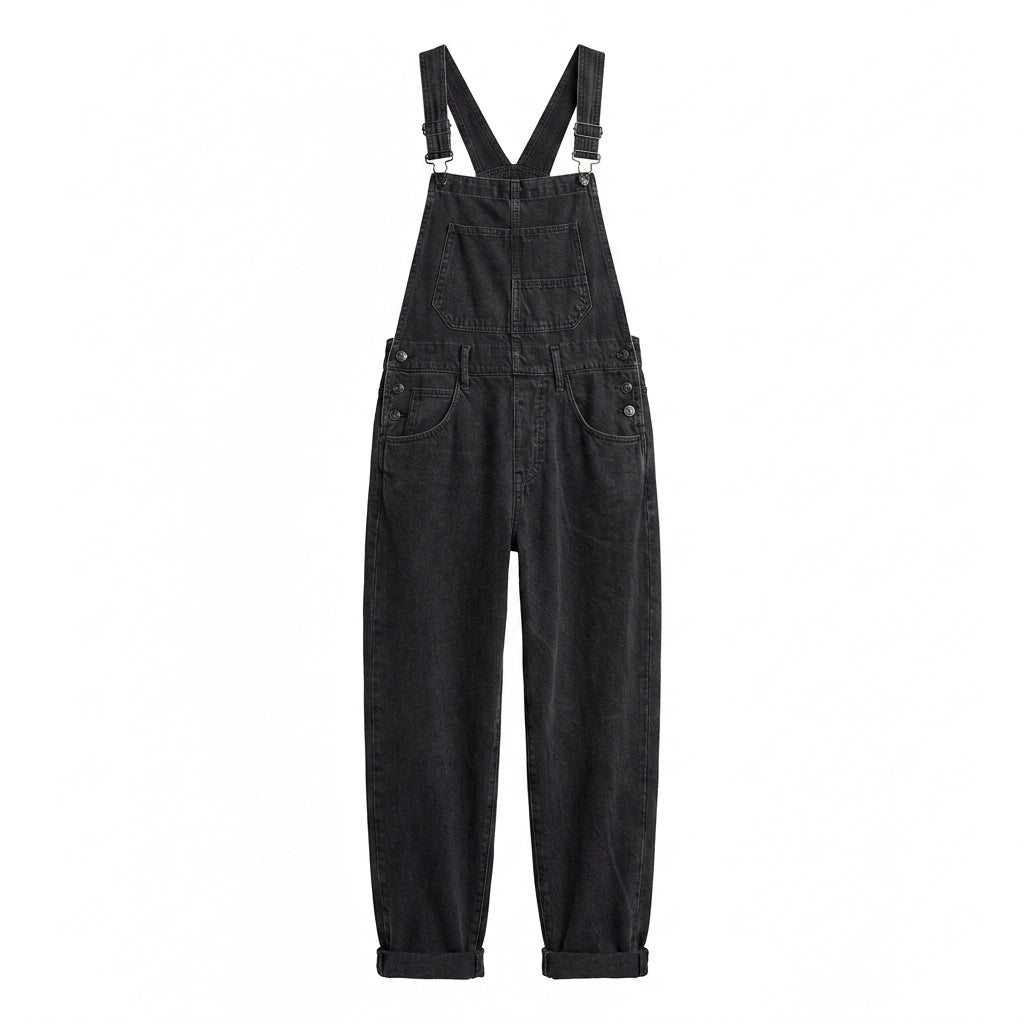Denim Jumpsuit with Adjustable Straps – Relaxed Fit Dungaree 6