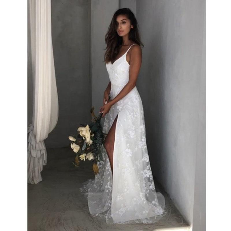 Women's Floral Maxi Dress – Thigh Split and Open Back for Formal Weddings 4