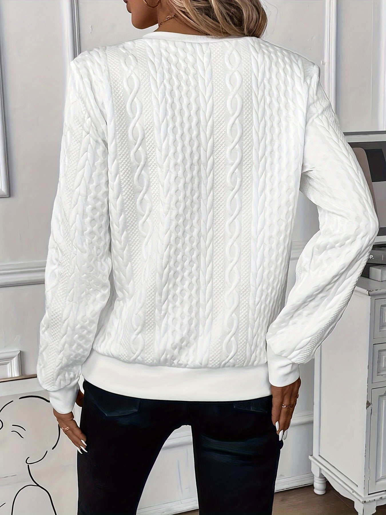 Women's Half-Zip Jumper – Fitted Cable Knit for Transitional Seasons, Layering Essential 7