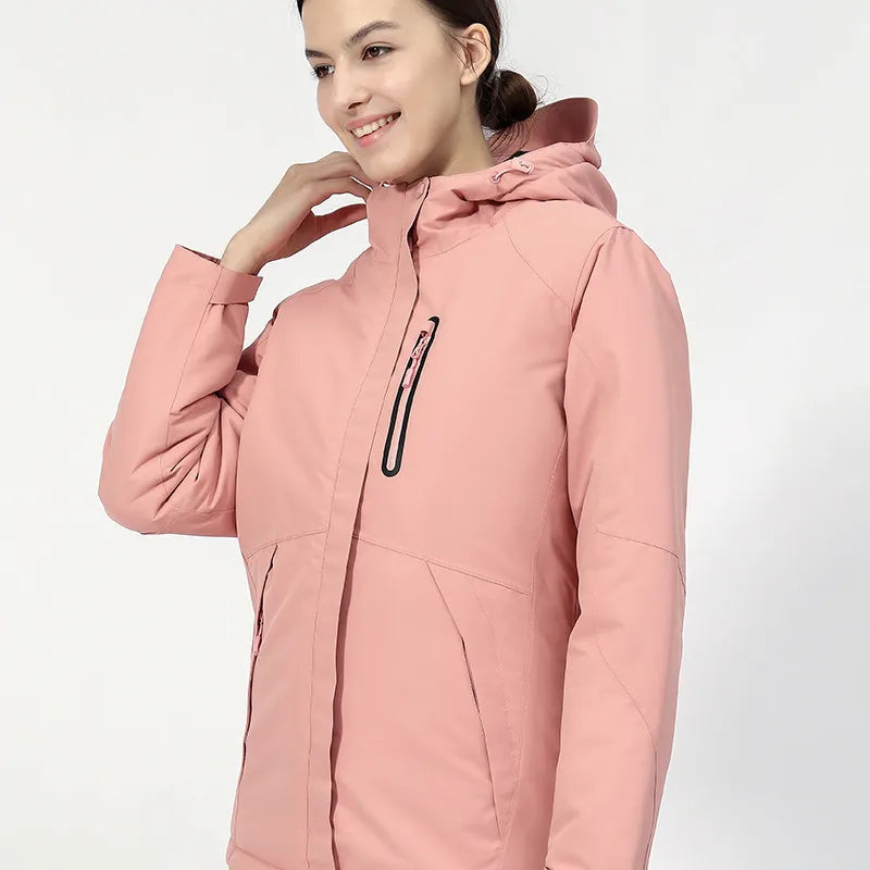 Women's Heated Jacket with Hood – USB Zip Up for Winter Outdoor Activities 1